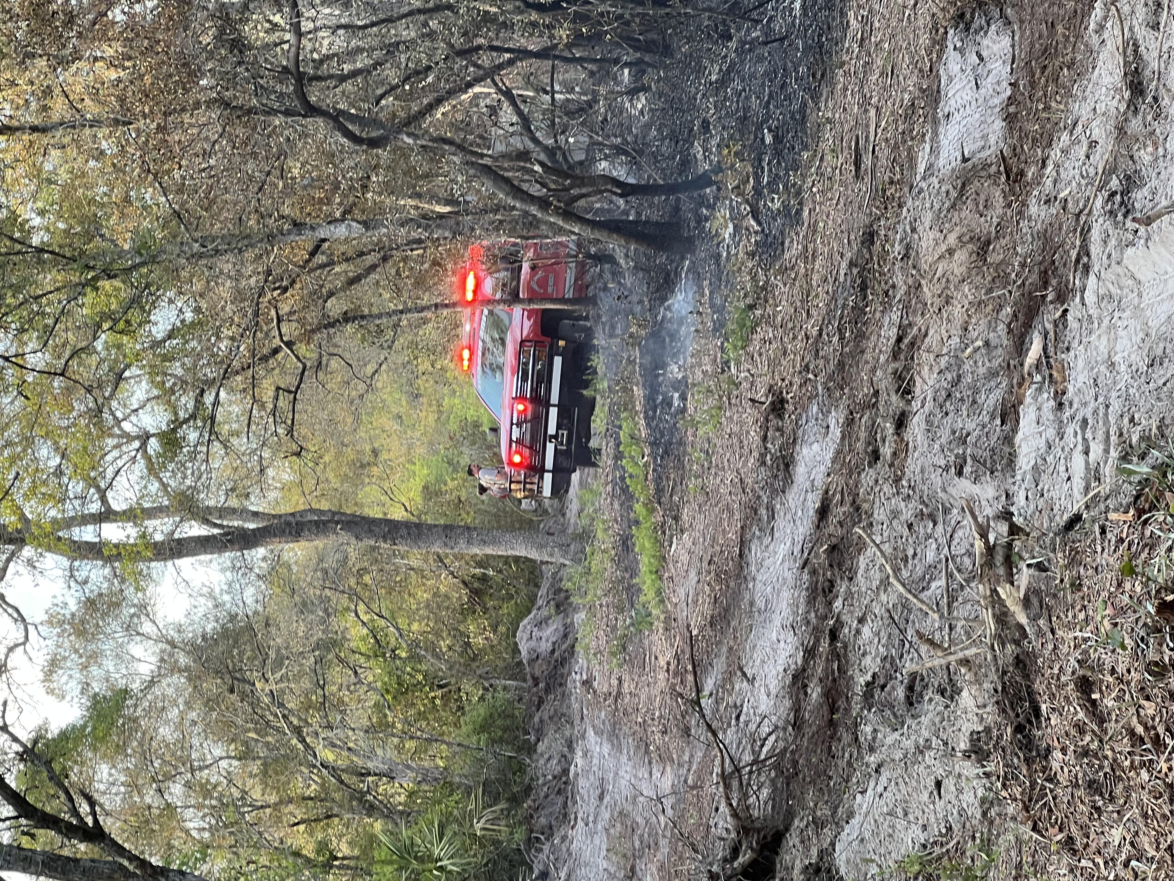 Firefighter working the fire line